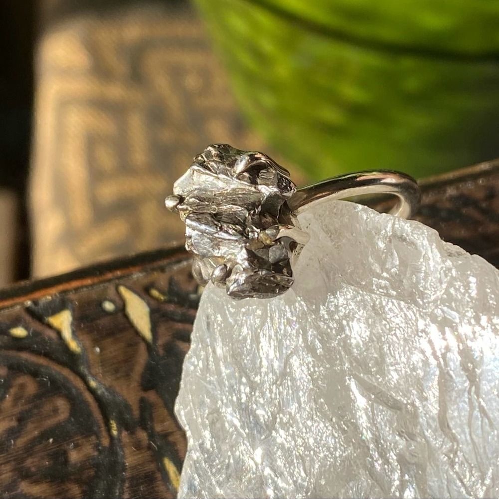 Meteorite Campo Del Cielo Solid Sterling Silver Ring Size 6.5